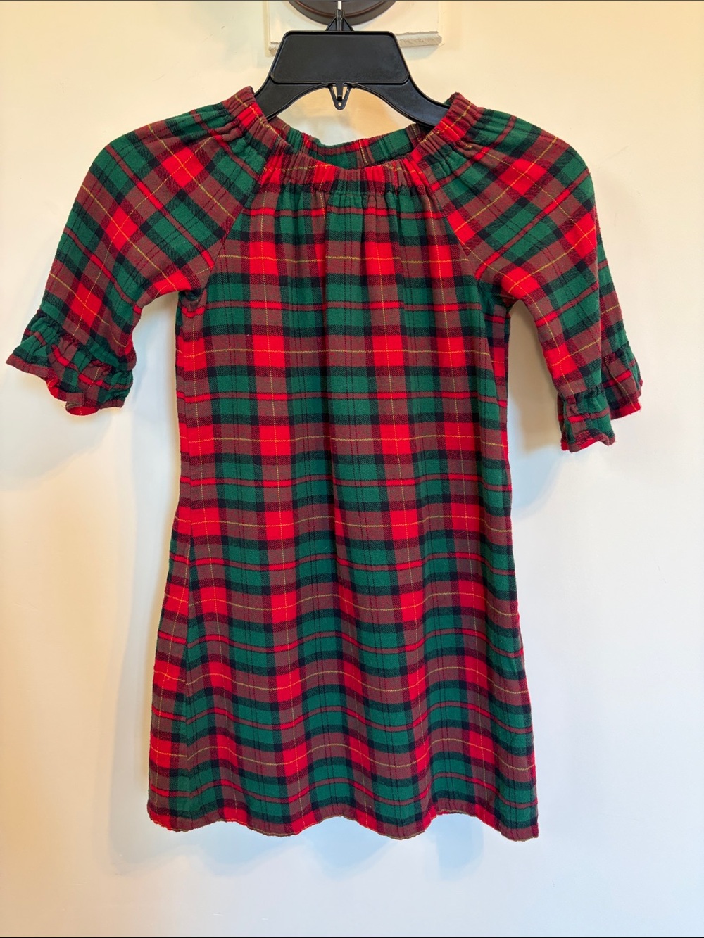 Funtasia Too Girls Christmas Plaid Flannel Dress Red Green Tartan Size 7